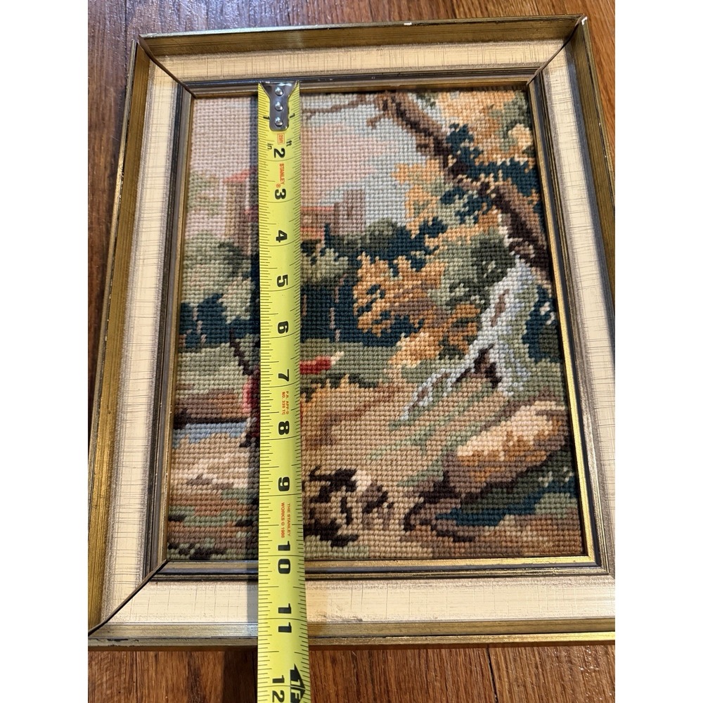 Vintage Tapestry Needlepoint‎ Hand Stitched Old Master Completed Petit Point - Picture 6 of 11